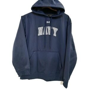 Navy Midshipmen Sweatshirt Hoodie Mens‎ XXL Blue NCAA Football Fleece Pullover